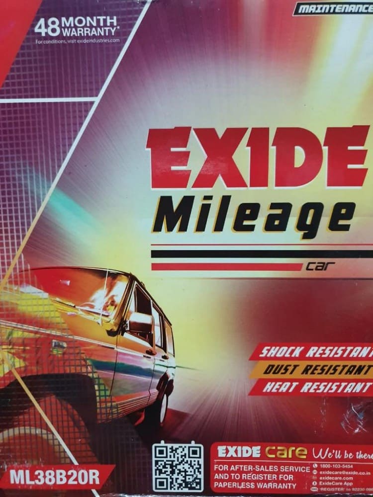 EXIDE MILEAGE ML38B20R (35ah) - 30M GUARENTY & 25M WARRENTY	